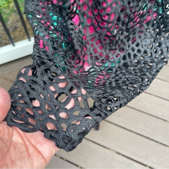 ANTHROPOLOGIE Wolven Black Crochet Lace "Terrace Sheath Dress" Size 8 - Picture 15 of 15